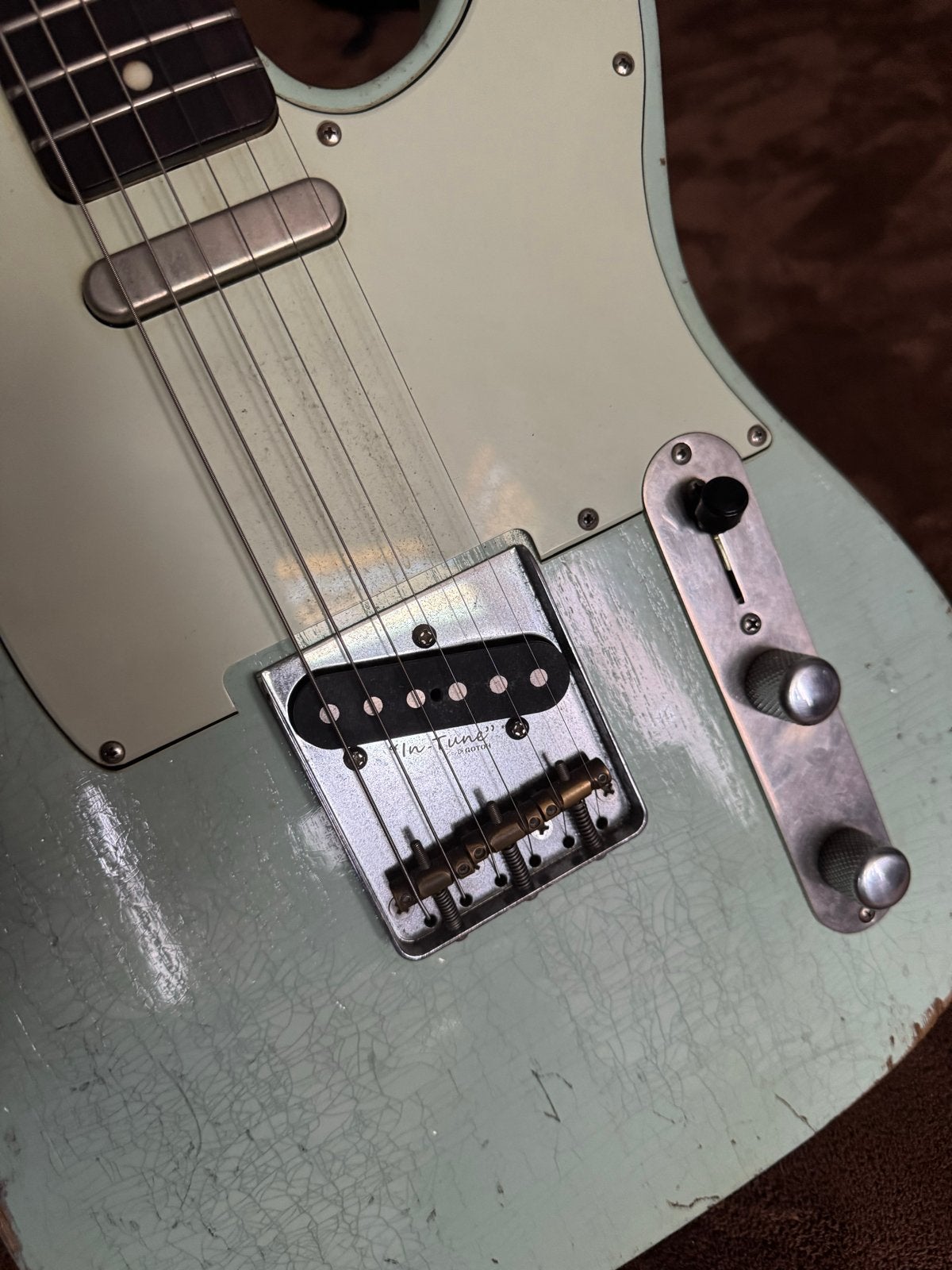 Kauffmann Telecaster ‘63- Relic Surf Green, Ophalen of Verzenden, Gebruikt, Solid body, Overige merken