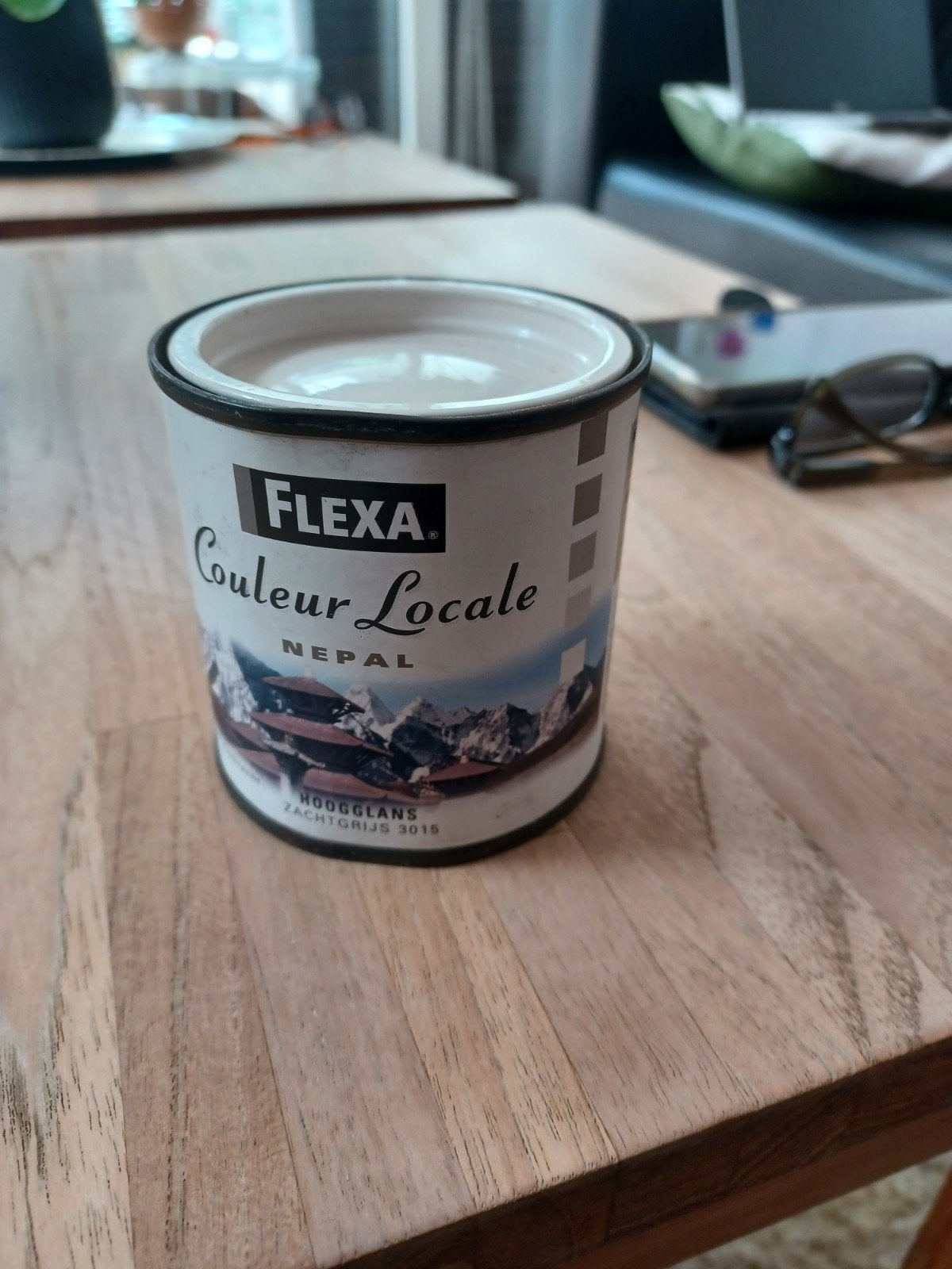 Flexa Couleur Locale Nepal Hoogglans Zachtgrijs 0.25L, Minder dan 5 liter, Ophalen of Verzenden, Nieuw, Verf