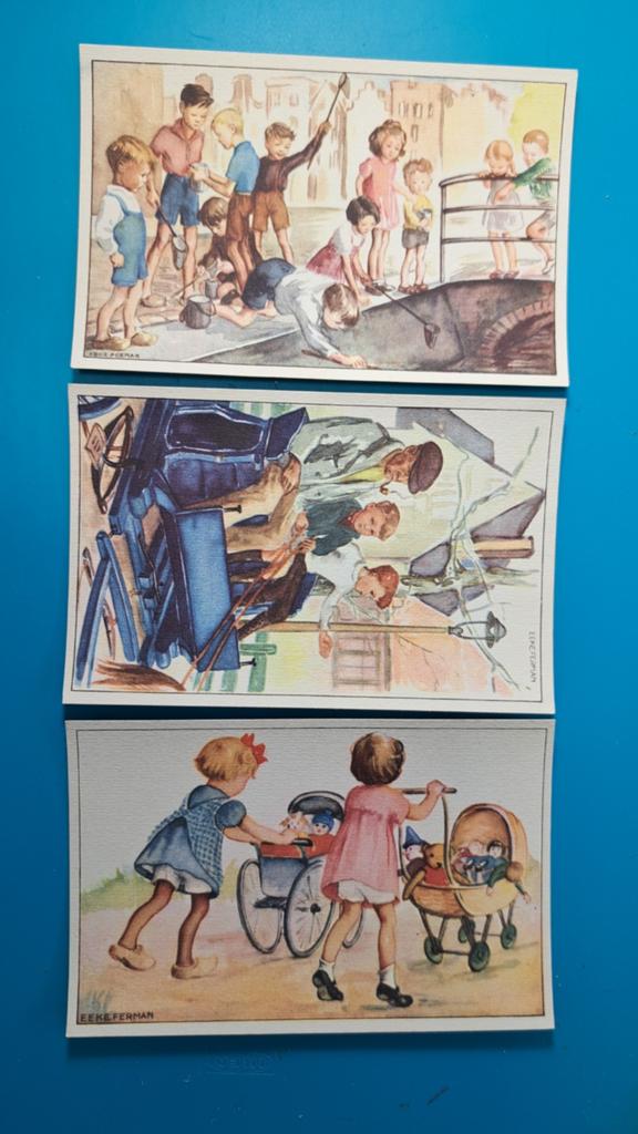 Eeke Ferman  - illustrator- 3 kaarten, Ophalen of Verzenden, Ongelopen