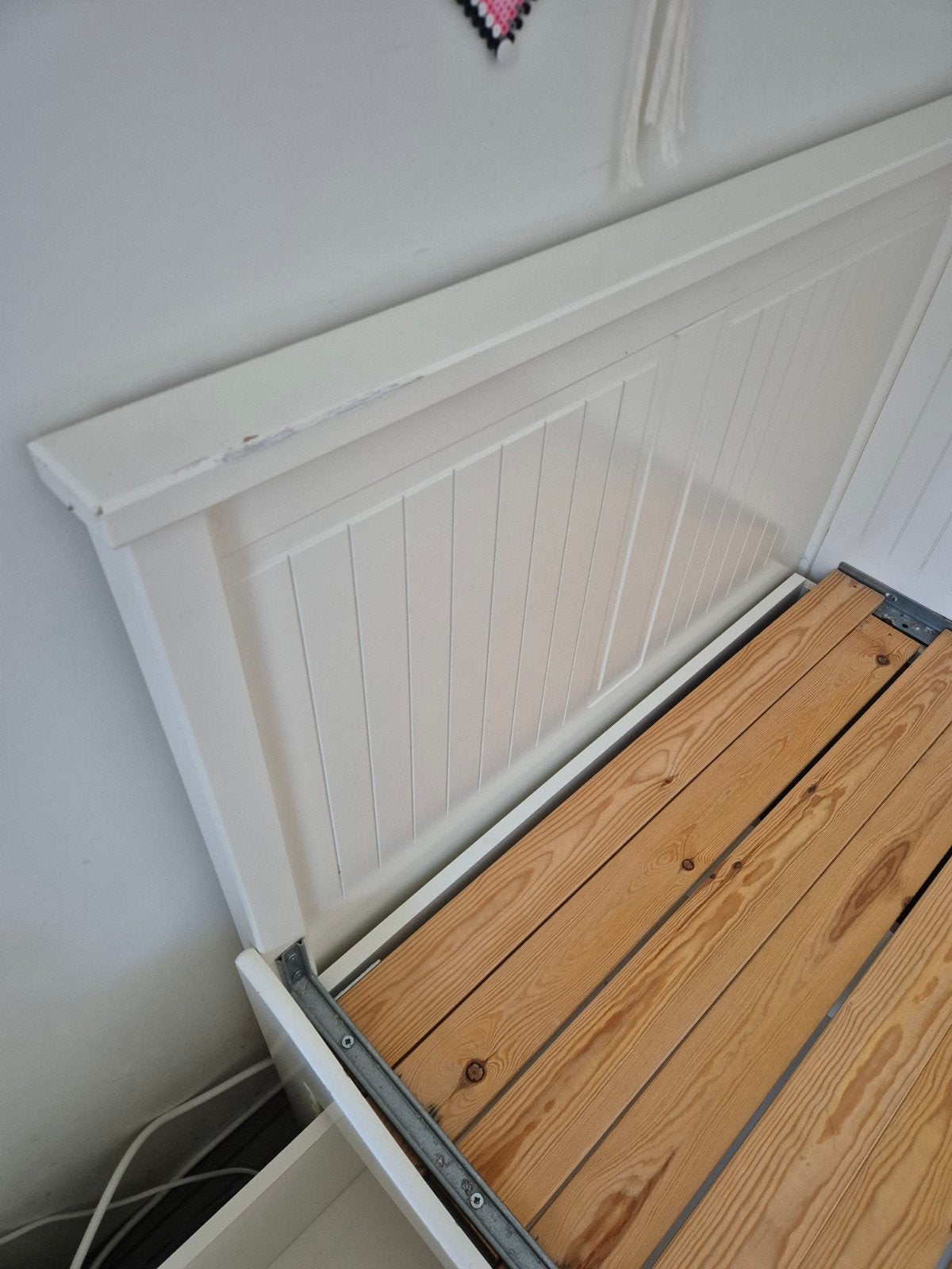 Ikea Hemnes bedbank met 3 lades - Wit, Ophalen, Gebruikt, Eenpersoons, Wit
