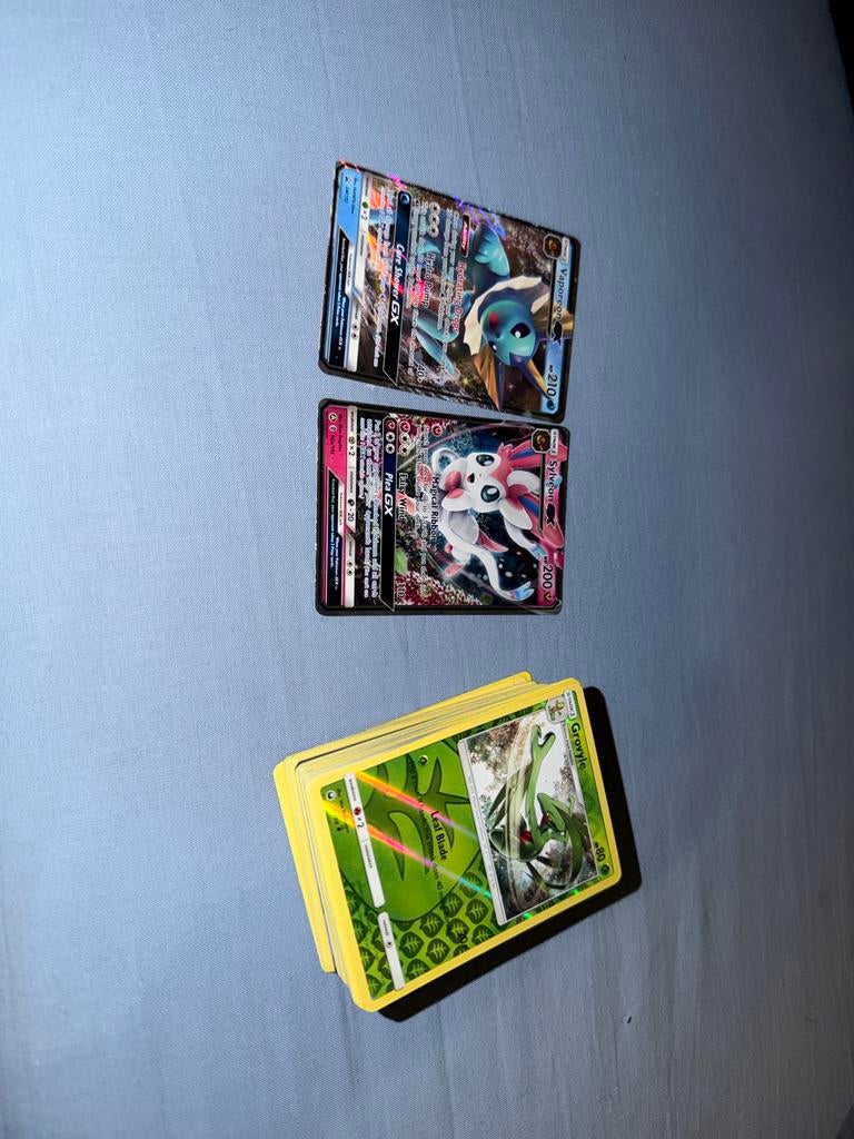Pokémon Kaarten: Sylveon GX, Vaporeon GX en meer, Ophalen of Verzenden, Zo goed als nieuw, Meerdere kaarten, Foil