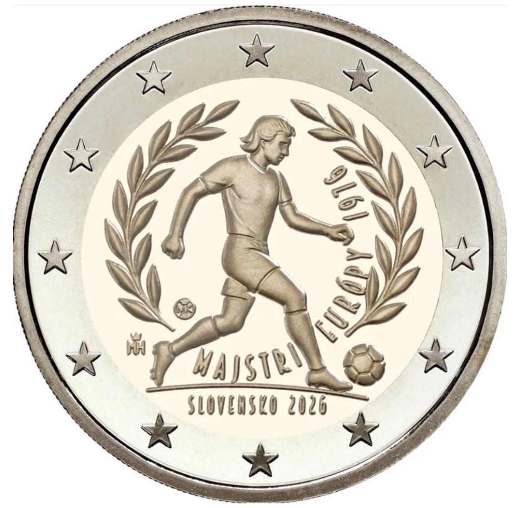 2 euro Slowakije “WK winst 1976’’ UNC 2026, Postzegels en Munten, Munten | Europa | Euromunten, Verzenden, Slowakije, 2 euro, Losse munt