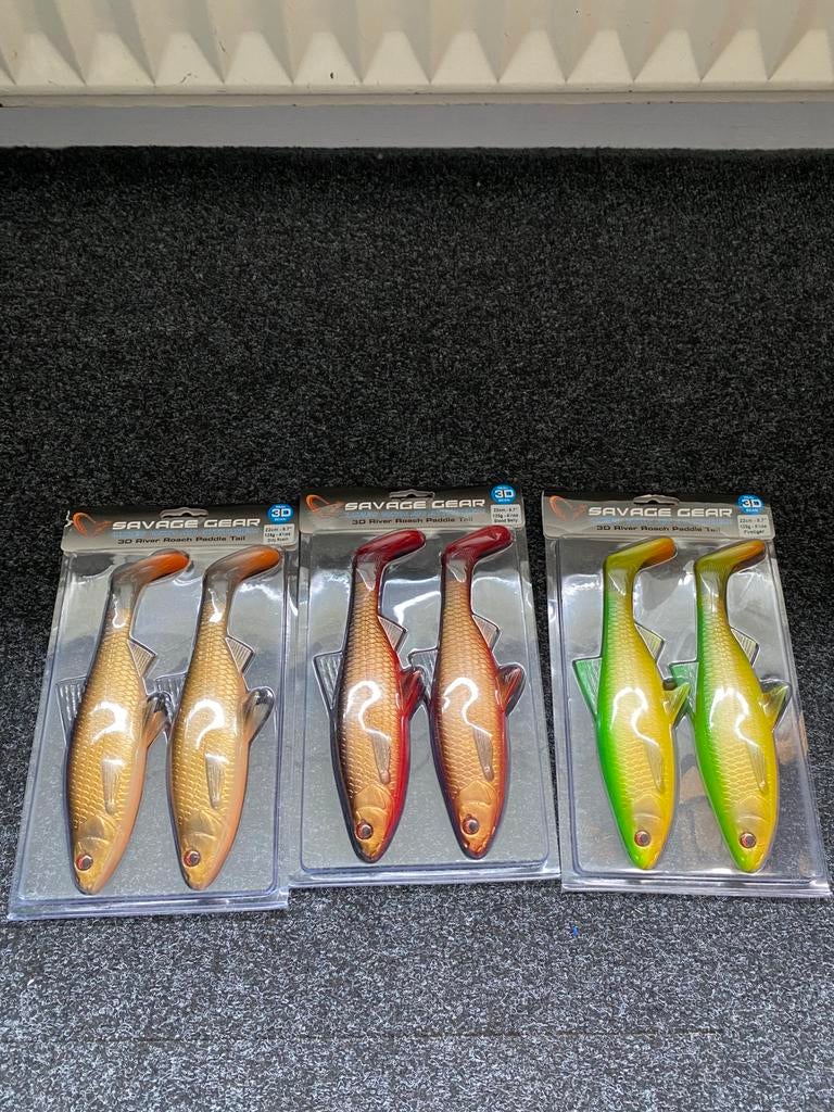 Savage Gear Paddle tail Roach shads 22cm 125gr, D, Overige typen, Nieuw, Ophalen of Verzenden