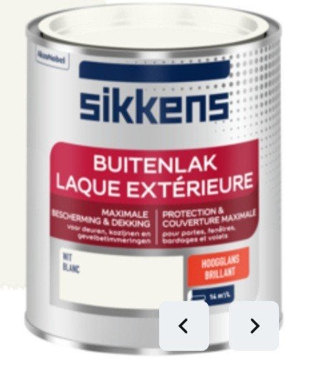 4 blikken Sikkens Buitenlak Hoogglans Wit, Ophalen, Wit, Nieuw, Lak