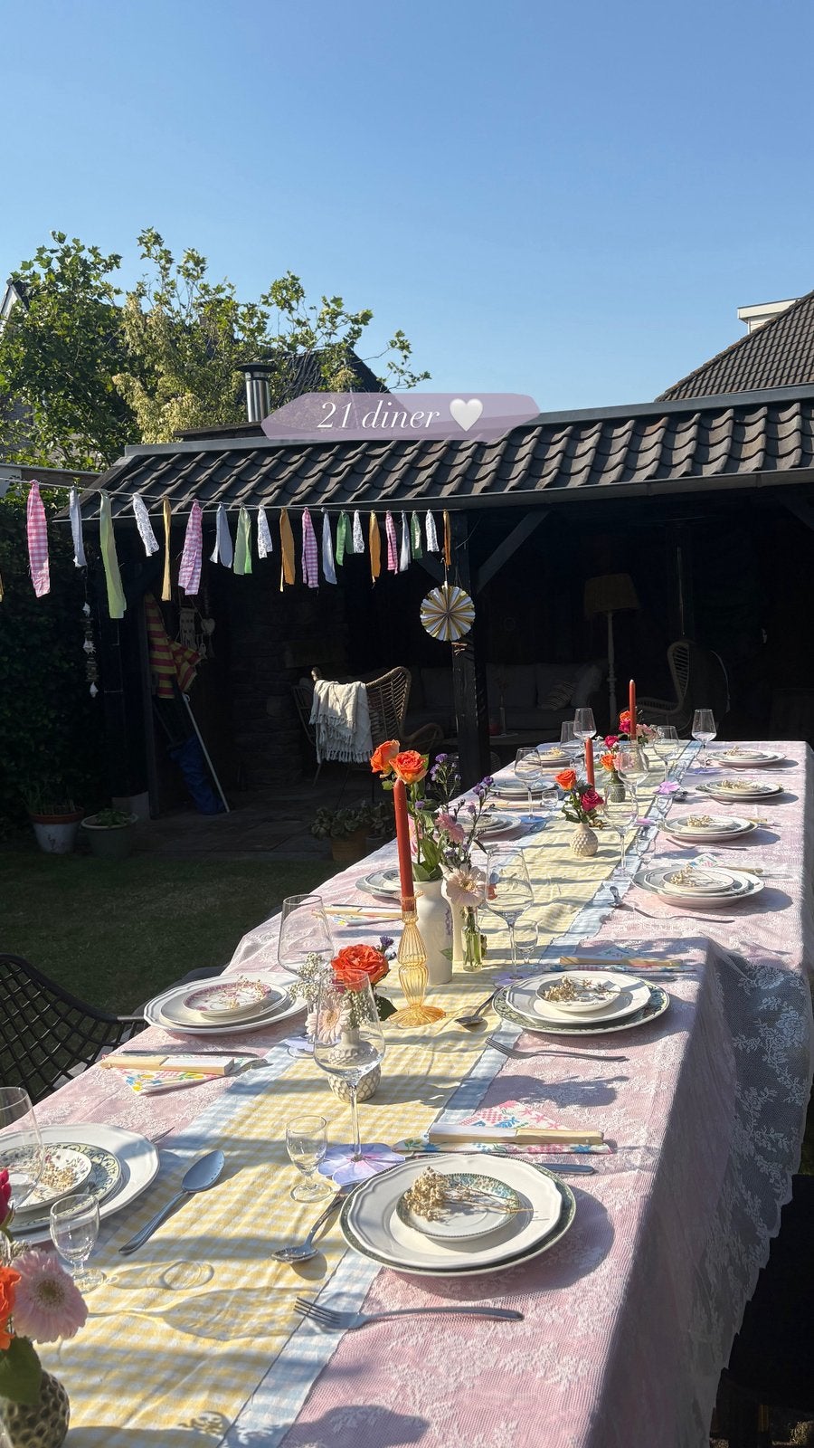 21 dinner serviesset + aankleding, Ophalen of Verzenden, Overige stijlen, Bord(en)
