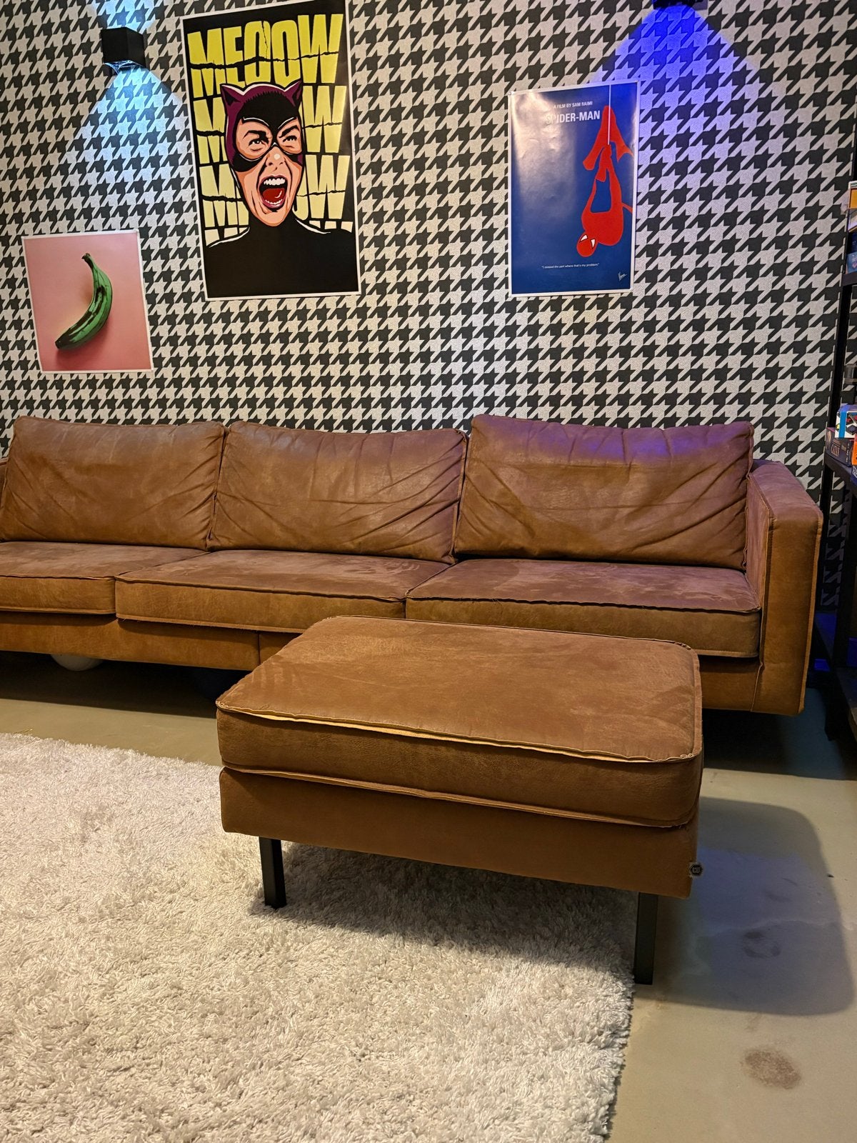 Be Pure Home Rodeo 3-zitsbank - Cognac, Ophalen, 250 tot 300 cm, Gebruikt, Minder dan 75 cm