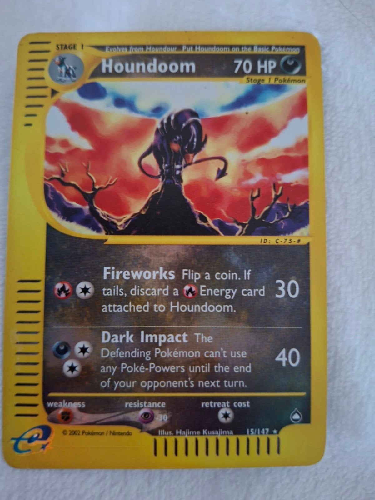 Houndoom pokemon kaart., Ophalen