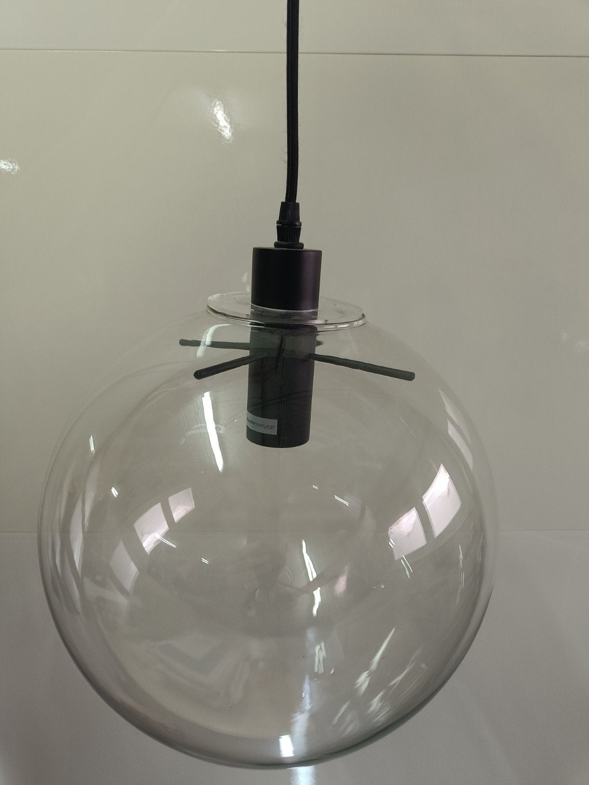 Moderne glazen hanglamp - bolvormig design, Modern, Hedendaags, Zo goed als nieuw, Glas, E27 (groot)