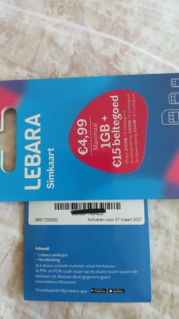 MOOI NUMMER LEBARA PREPAID SIMKAART 0651700030, Telecommunicatie, Prepaidkaarten en Simkaarten, Ophalen of Verzenden, Nieuw, KPN