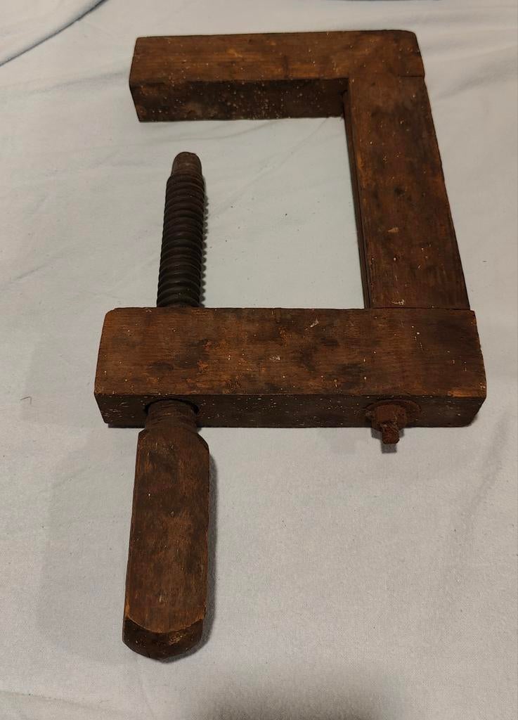 Oude houten lijmklem, Antiek en Kunst, Ophalen of Verzenden