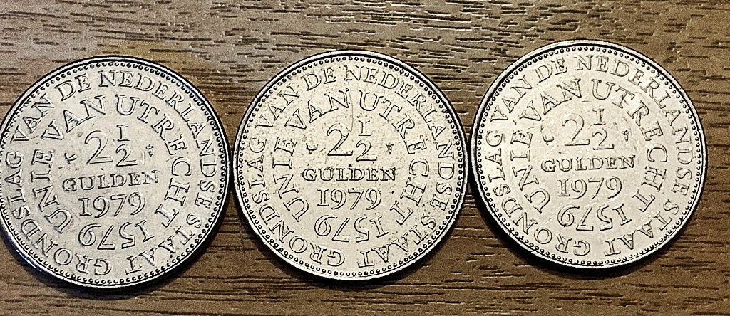 Rijksdaalders "Unie van Utrecht" 1579-1979 Juliana, Postzegels en Munten, Munten | Nederland, Ophalen, Koningin Juliana, 2½ gulden