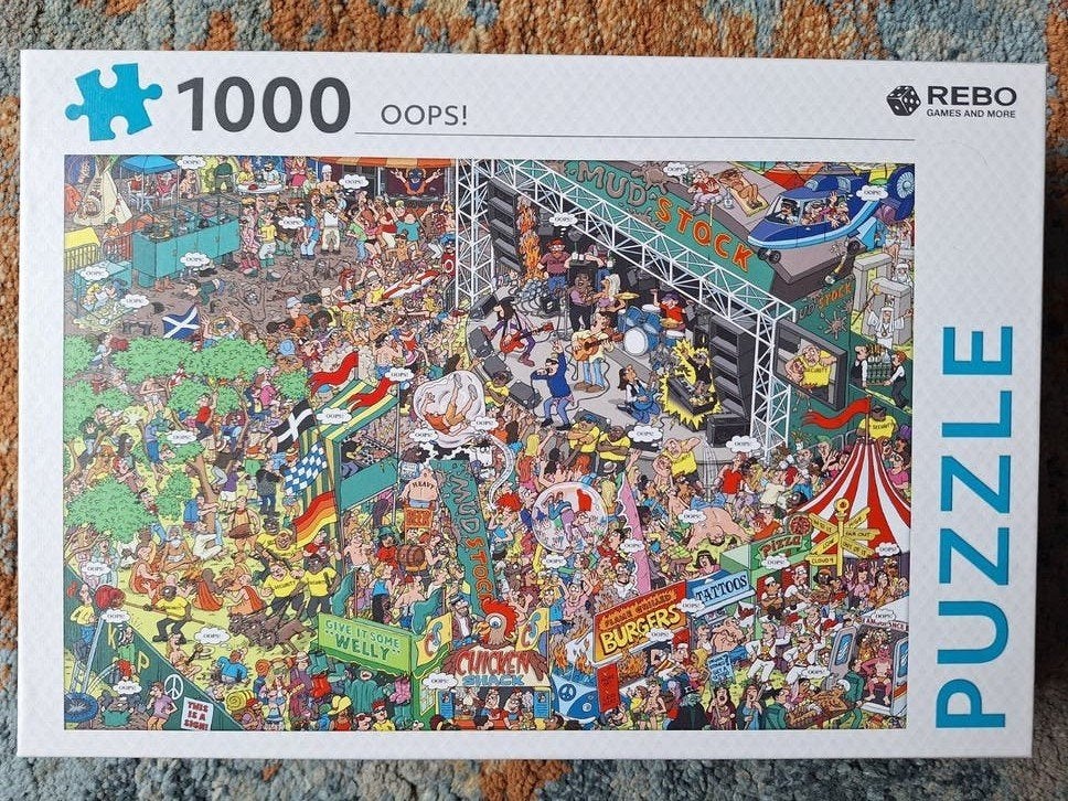 Rebo puzzel. Oops popconcert. 1000 stukjes.
De puzzel, Ophalen of Verzenden, 500 t/m 1500 stukjes, Zo goed als nieuw, Legpuzzel