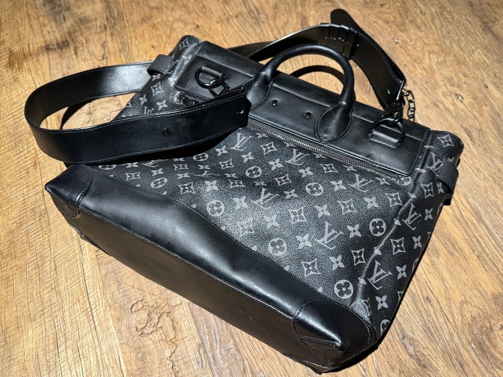 Louis Vuitton Steamer Monogram Taurillon Leather Bag, Ophalen of Verzenden, Gebruikt, Zwart, Leer