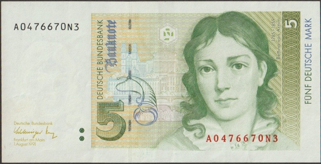 Duitsland 5 mark 1991 VF p.37 (# 376), Verzenden, Duitsland, Los biljet
