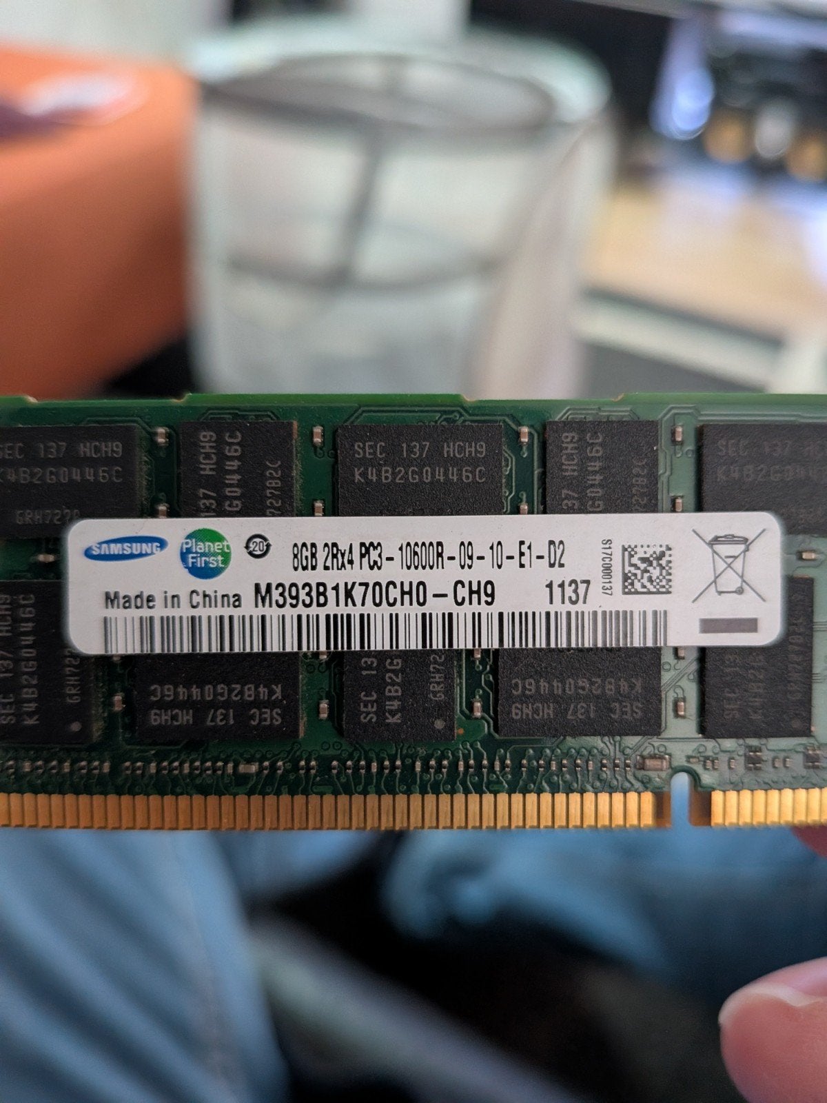 Samsung 8x8GB DDR3 10600R Geheugen RAM, Computers en Software, RAM geheugen, Gebruikt, Server, 8 GB, DDR3