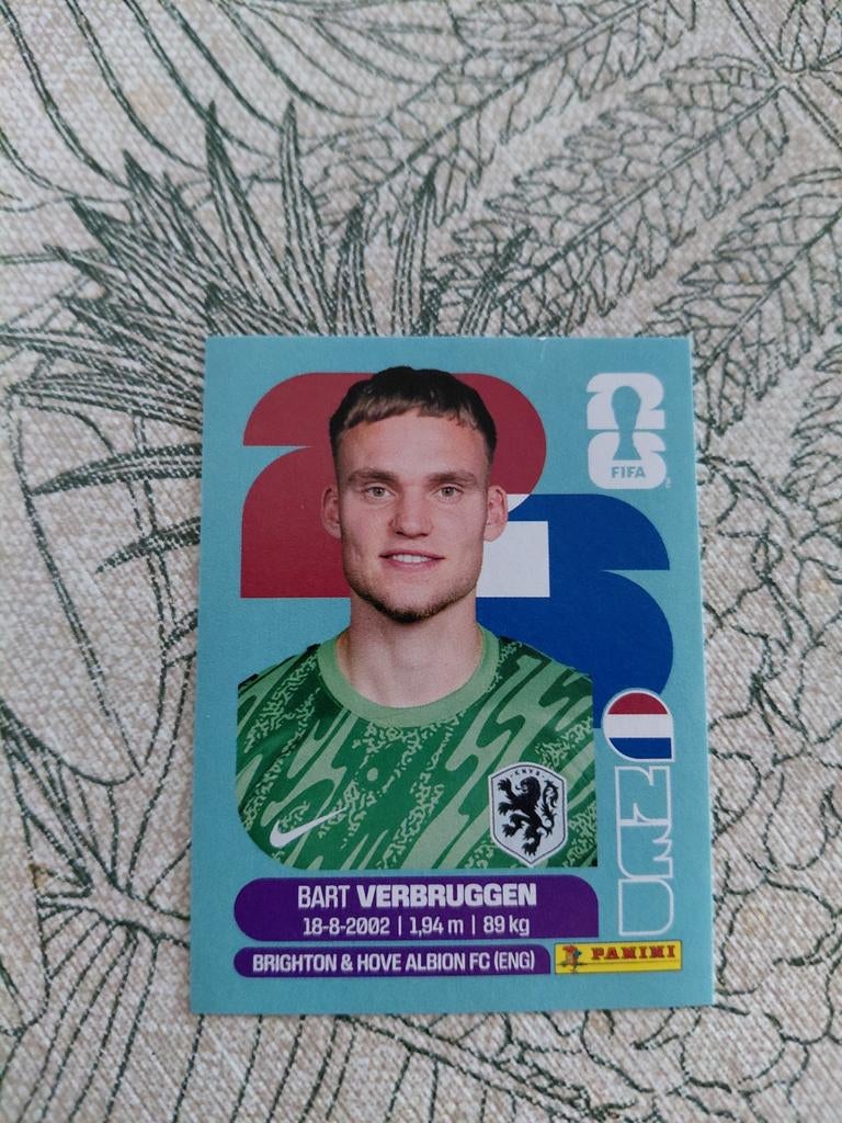 Bart verbruggen (nederland) panini wk 2026 stickers, Verzamelen, Sportartikelen en Voetbal, Ophalen of Verzenden, Nieuw, Buitenlandse clubs