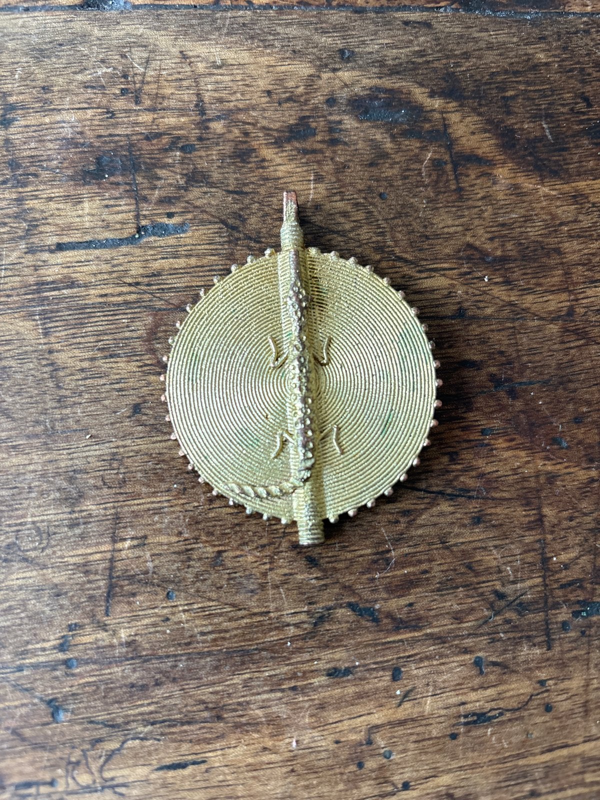 Vintage Afrikaanse Bronzen Leguaan Hanger/Munt, Antiek en Kunst, Ophalen of Verzenden