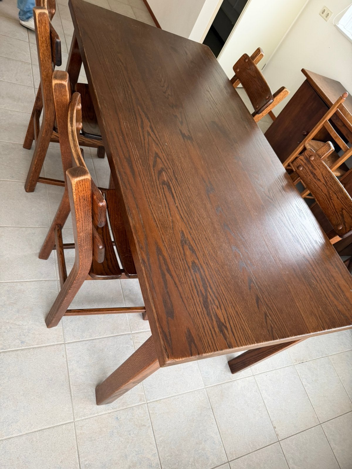 Eettafel met 4 stoelen, Huis en Inrichting, Ophalen, Gebruikt, 4 tot 6 stoelen