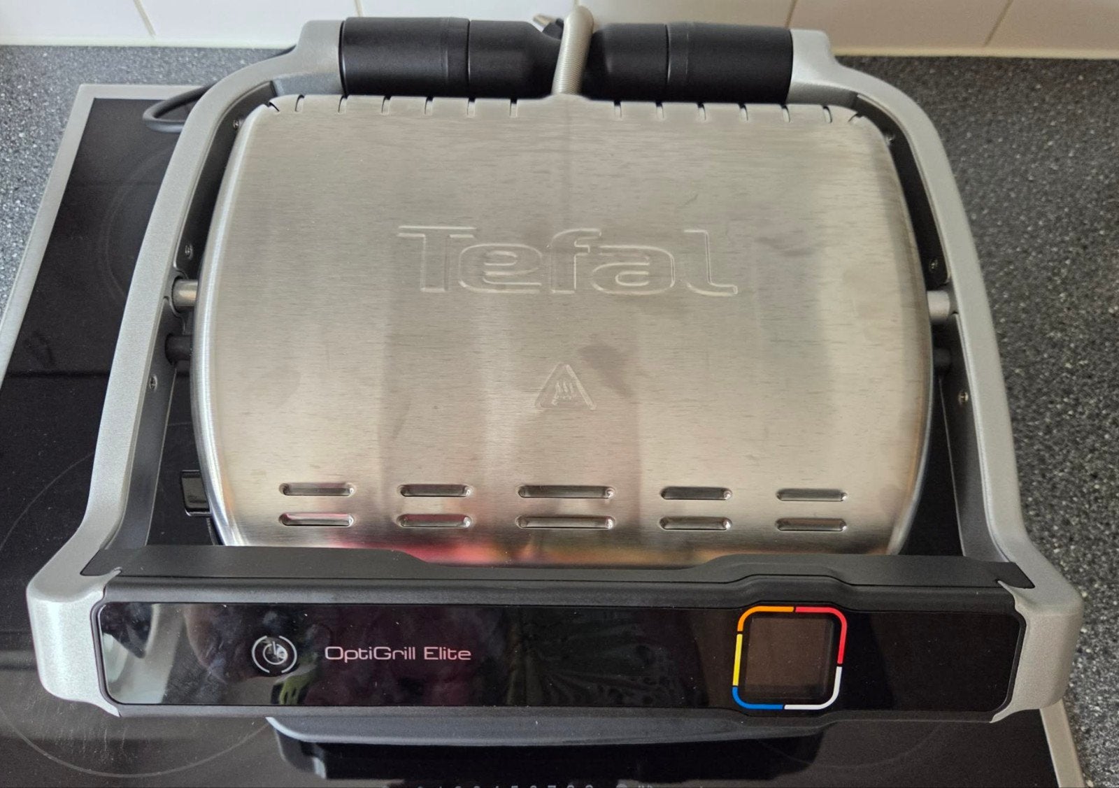 TEFAL optigrill elite GC750D + vlakke bakplaat, Ophalen of Verzenden, Zo goed als nieuw