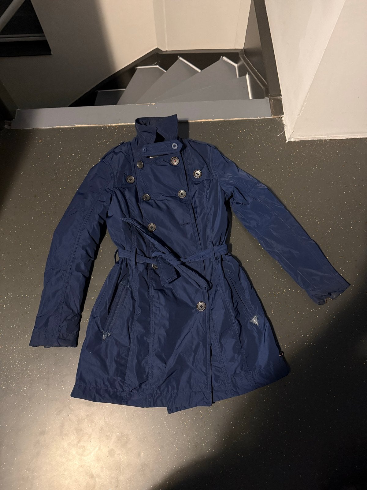 Tommy Hilfiger Trenchcoat Maat XS, Ophalen of Verzenden, Gedragen, Maat 34 (XS) of kleiner, Blauw