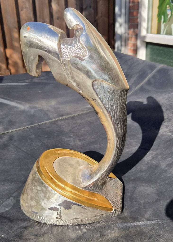 ~1930 Verzilverd bronzen trophy beeld Ruiter met paard, Zilver, Art deco, Ophalen of Verzenden, Brons
