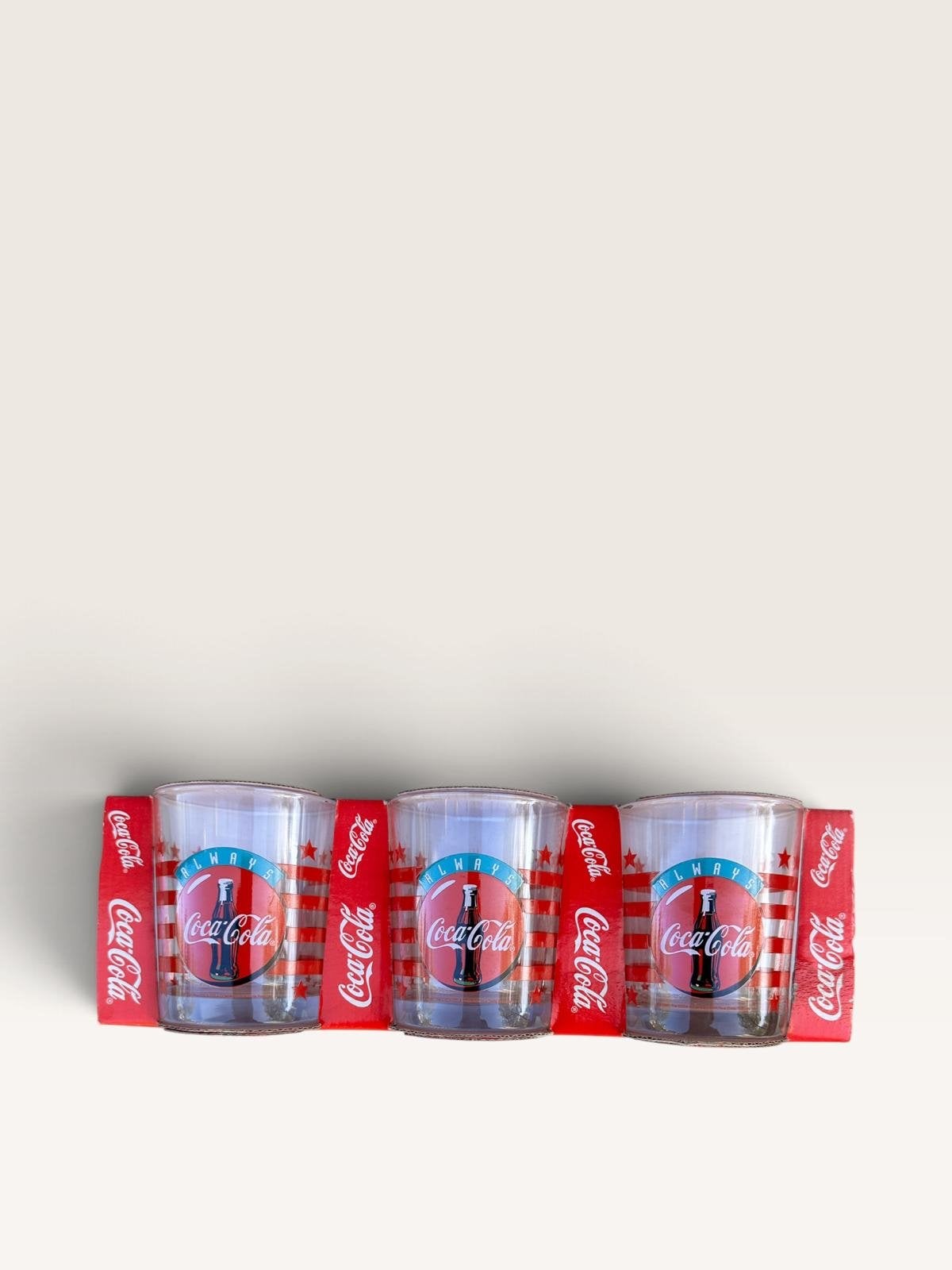 Vintage Coca-Cola Glazen Set - 3 Stuks, Nieuw in Verpakking, Gebruiksvoorwerp, Nieuw, Ophalen of Verzenden, Onbekend