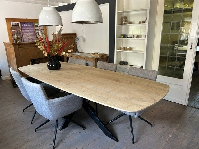 Nieuwe Deens ovale eiken eettafel 250x100cm, Huis en Inrichting, Ophalen, 100 tot 150 cm, Eikenhout, Ovaal