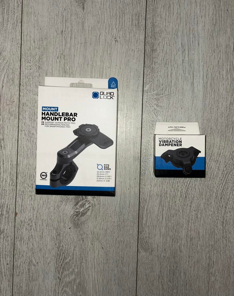 Quadlock handle bar pro mount + demper, Telecommunicatie, Telefoonhouders, Ophalen of Verzenden, Nieuw, Motor
