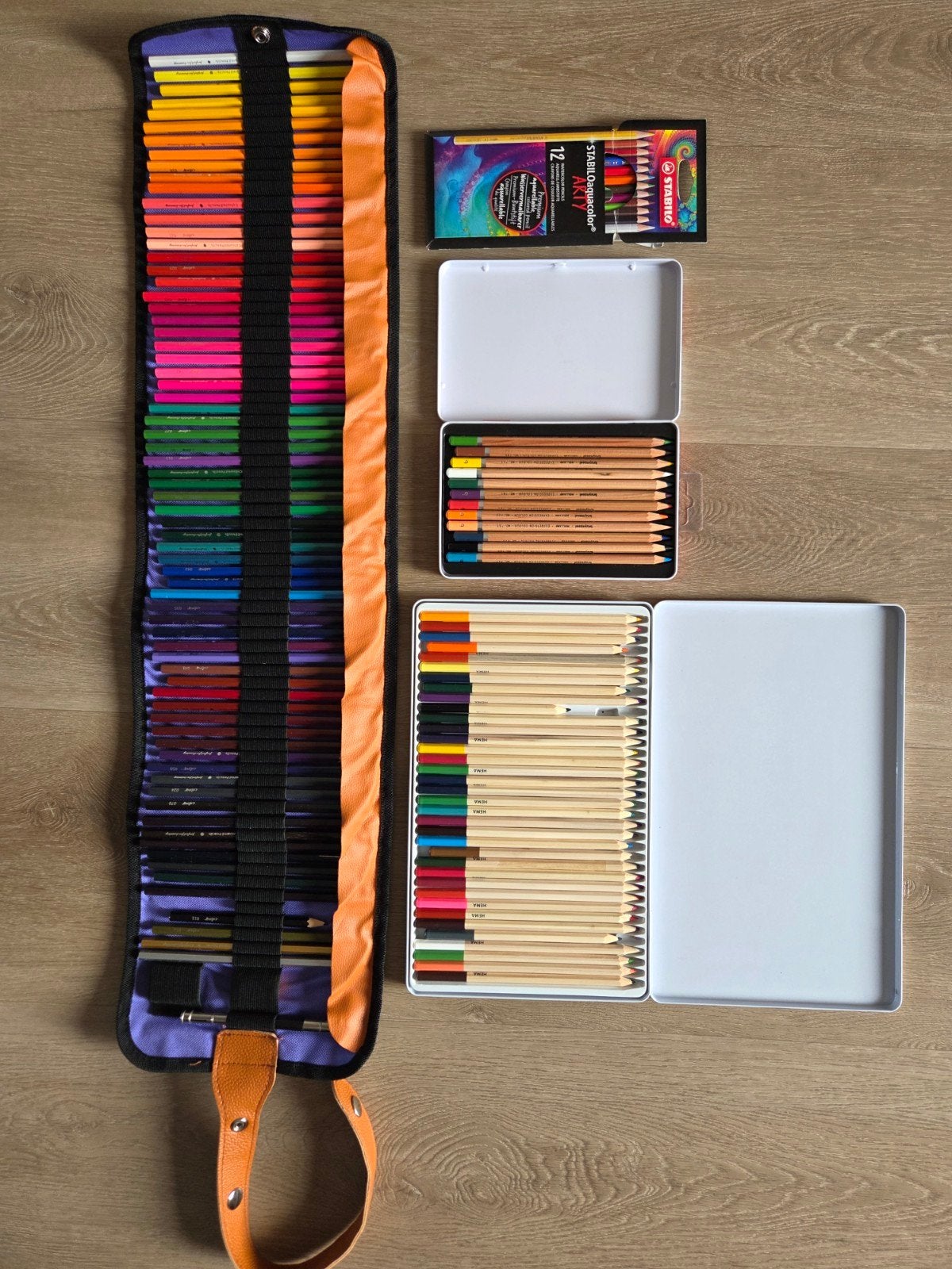 Grote set kleurpotloden (Hema, Bruynzeel, Stabilo), Ophalen of Verzenden, Zo goed als nieuw, Overige typen