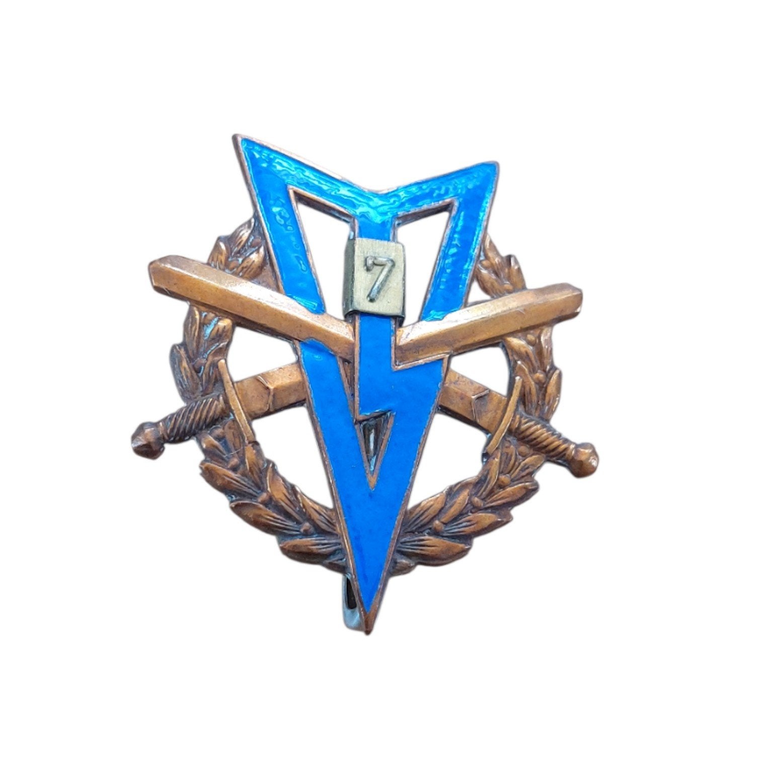MLV Speld (7 Keer), Ophalen of Verzenden, Landmacht, Nederland, Embleem of Badge