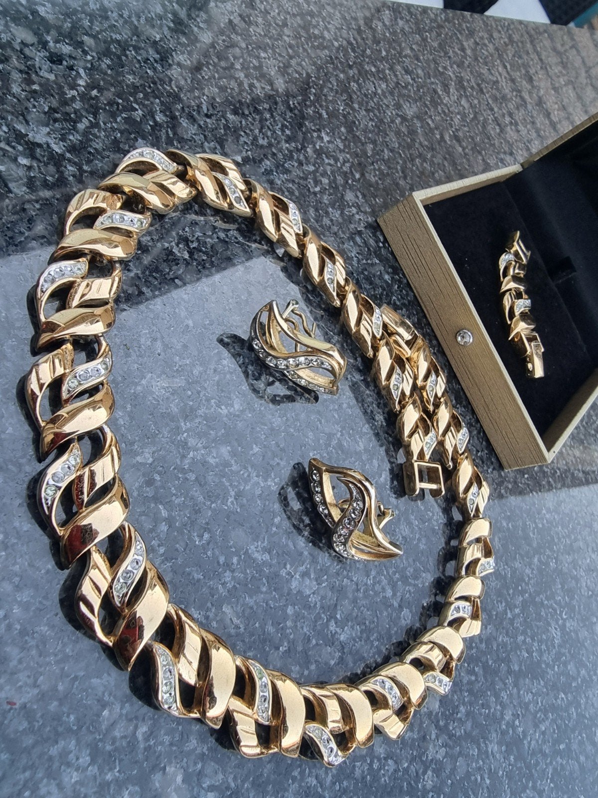 Vintage 80's verguld 18kt D'Orlan collier, Sieraden, Tassen en Uiterlijk, Antieke sieraden, Verzenden, Goud, Ketting, Verguld