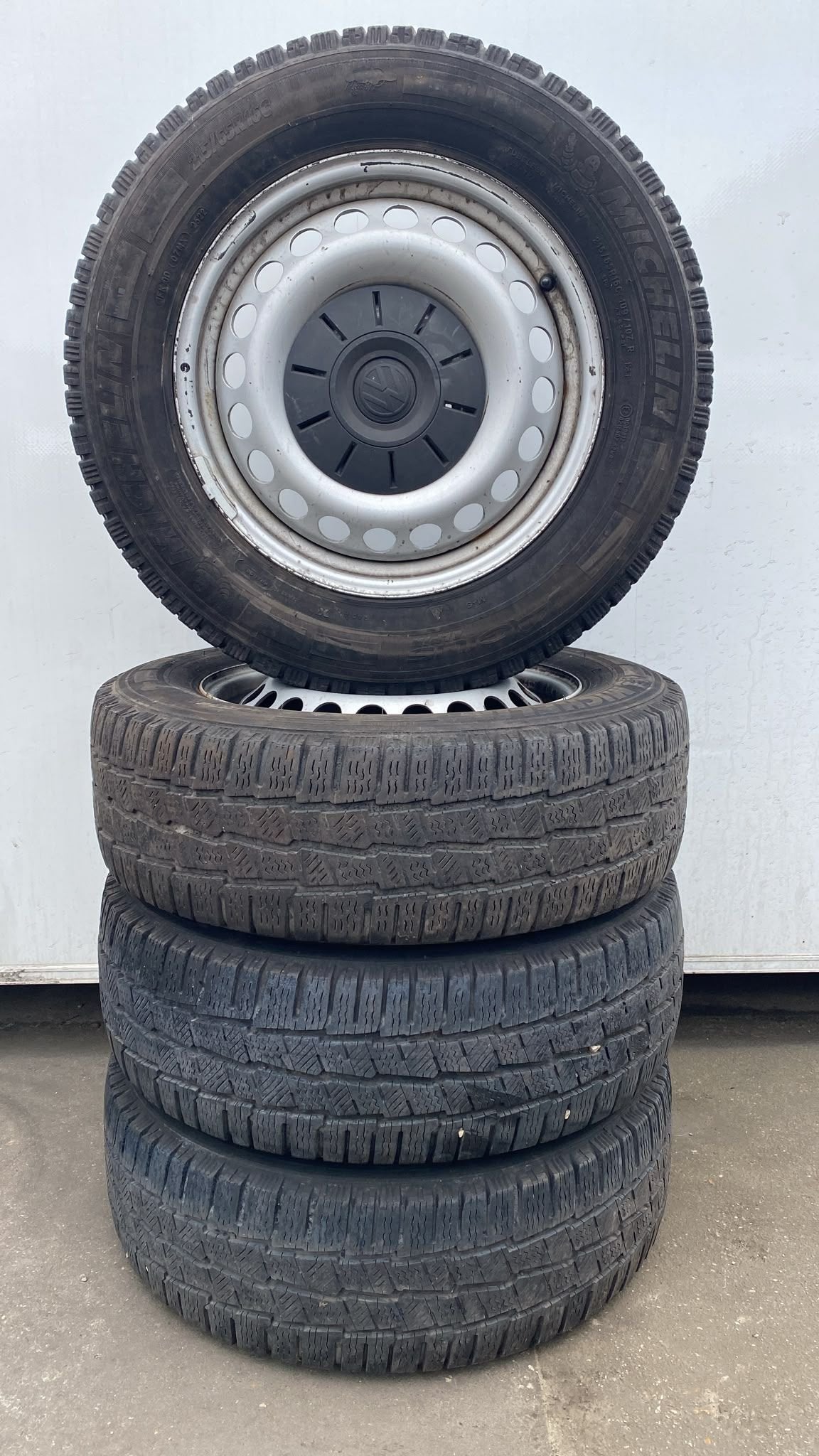 Vw Transporter T5 T6 T6.1 Winter Banden Set 215-65-16 5x120, Auto-onderdelen, Banden en Velgen, Gebruikt, -, -, Banden en Velgen