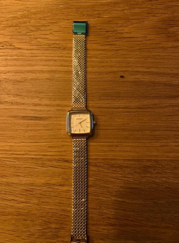Gouden rosefield horloge met mesh bandje, Overige merken, Overige materialen, Polshorloge, Nieuw