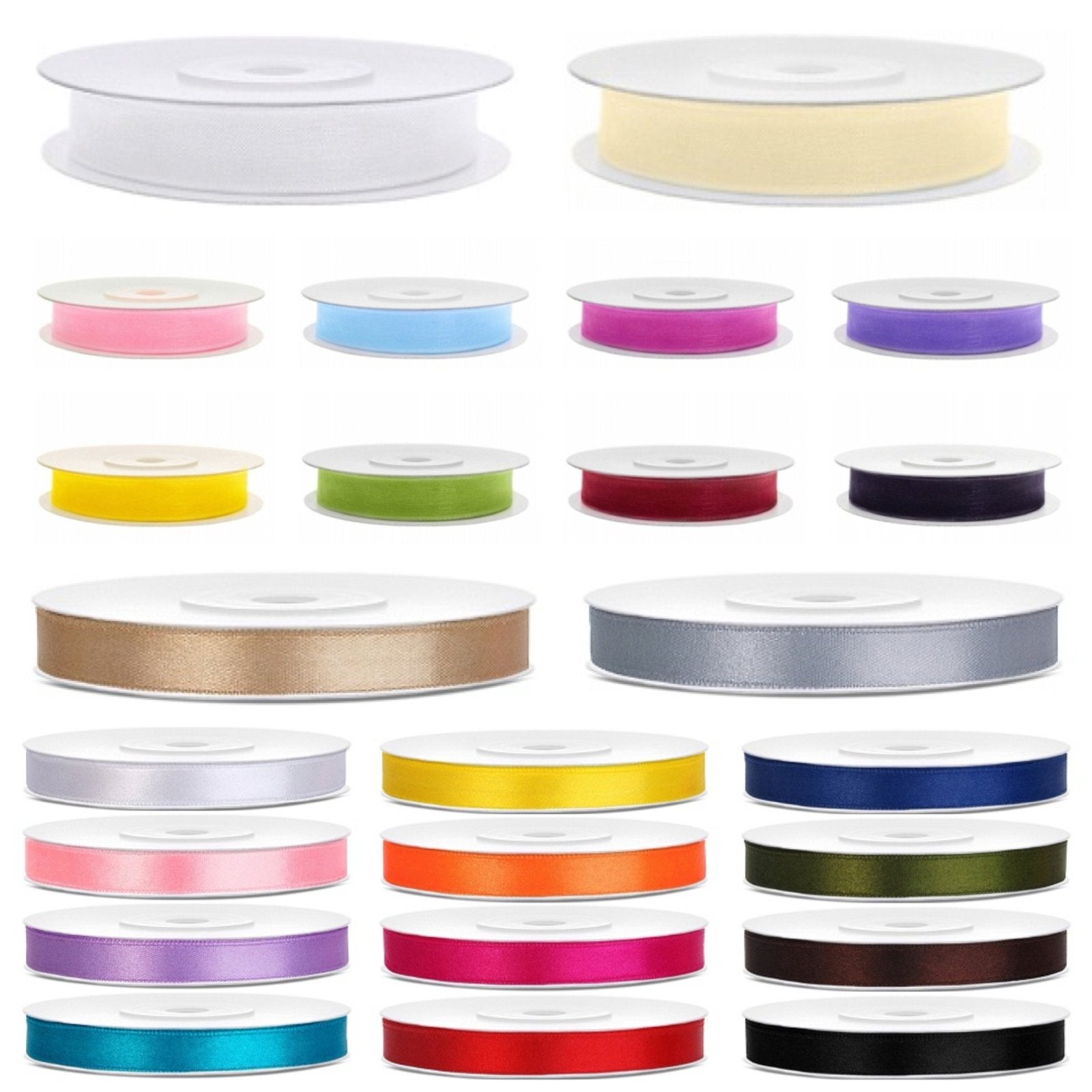 Satijn, organza en grosgrain lint, meer dan 1.500 rollen, Ophalen, Meerkleurig, Minder dan 30 cm, Satijn of Zijde