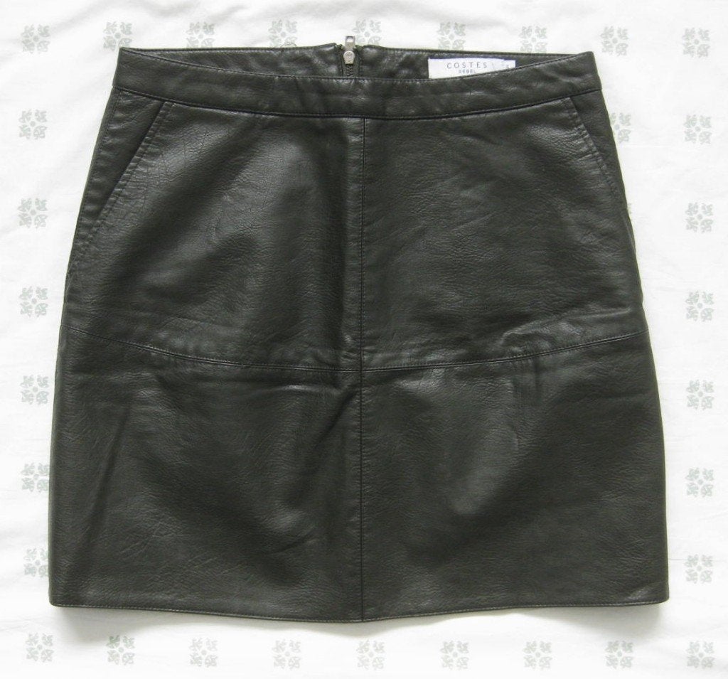 Costes rebel rok, donkergroen, faux leather, maat S, Kleding | Dames, Ophalen of Verzenden, Zo goed als nieuw, Costes, Maat 36 (S)