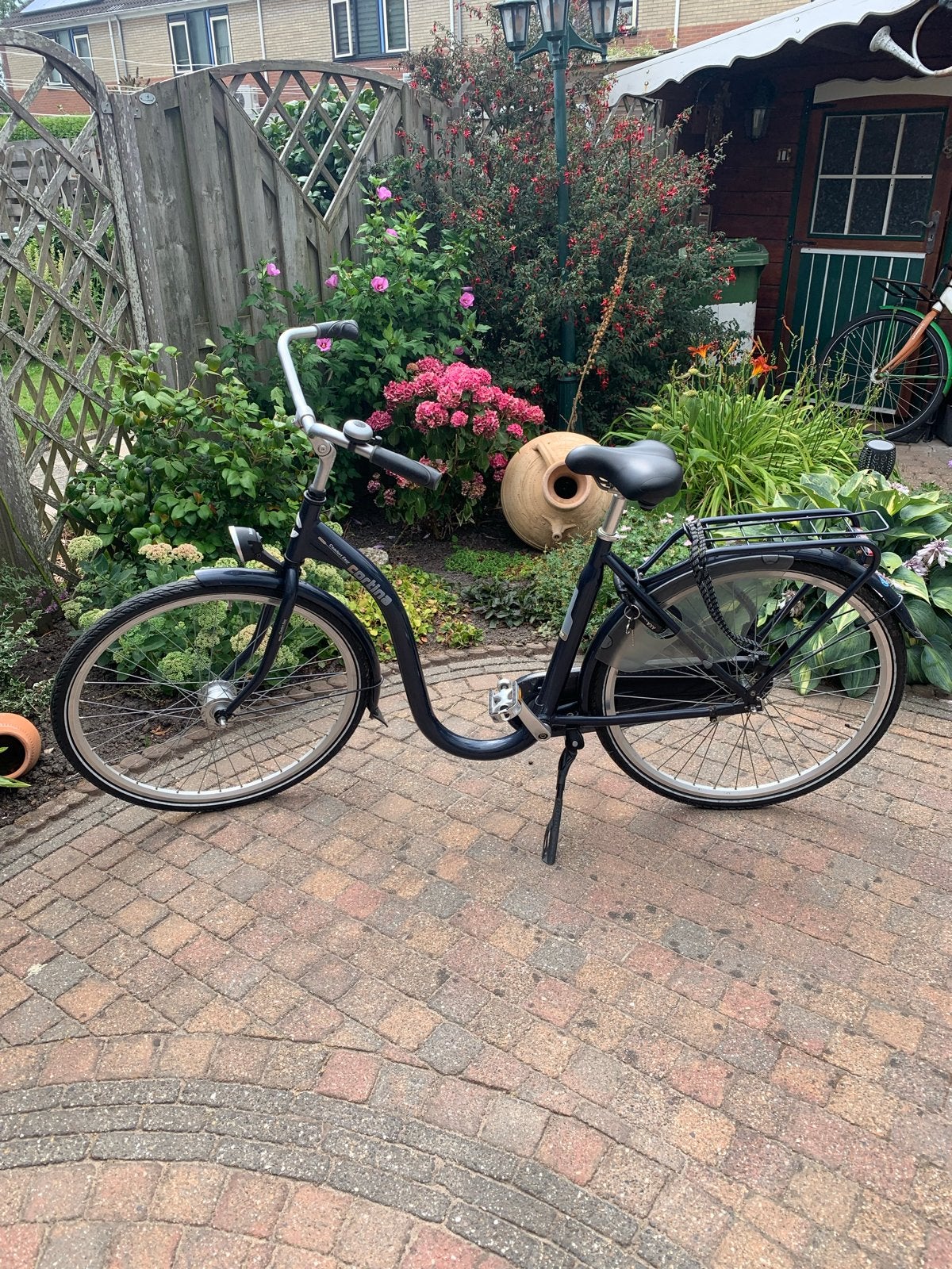 Blauwe Cortina Damesfiets met Lage Instap, Terugtraprem, Ophalen, Overige merken, 53 tot 56 cm