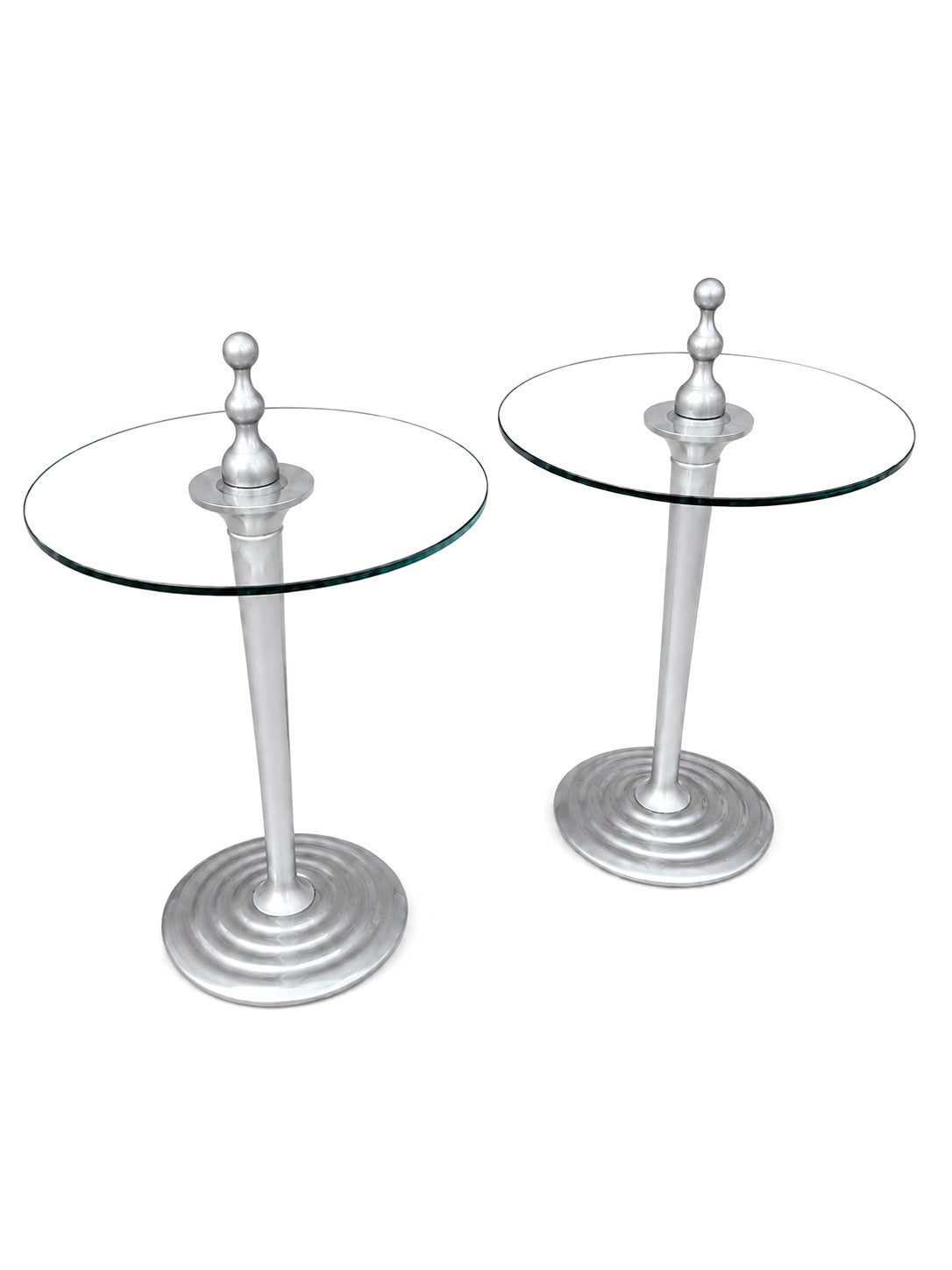 2x Leolux Zygo bijzettafels, Minder dan 55 cm, Rond, Leolux, Ophalen