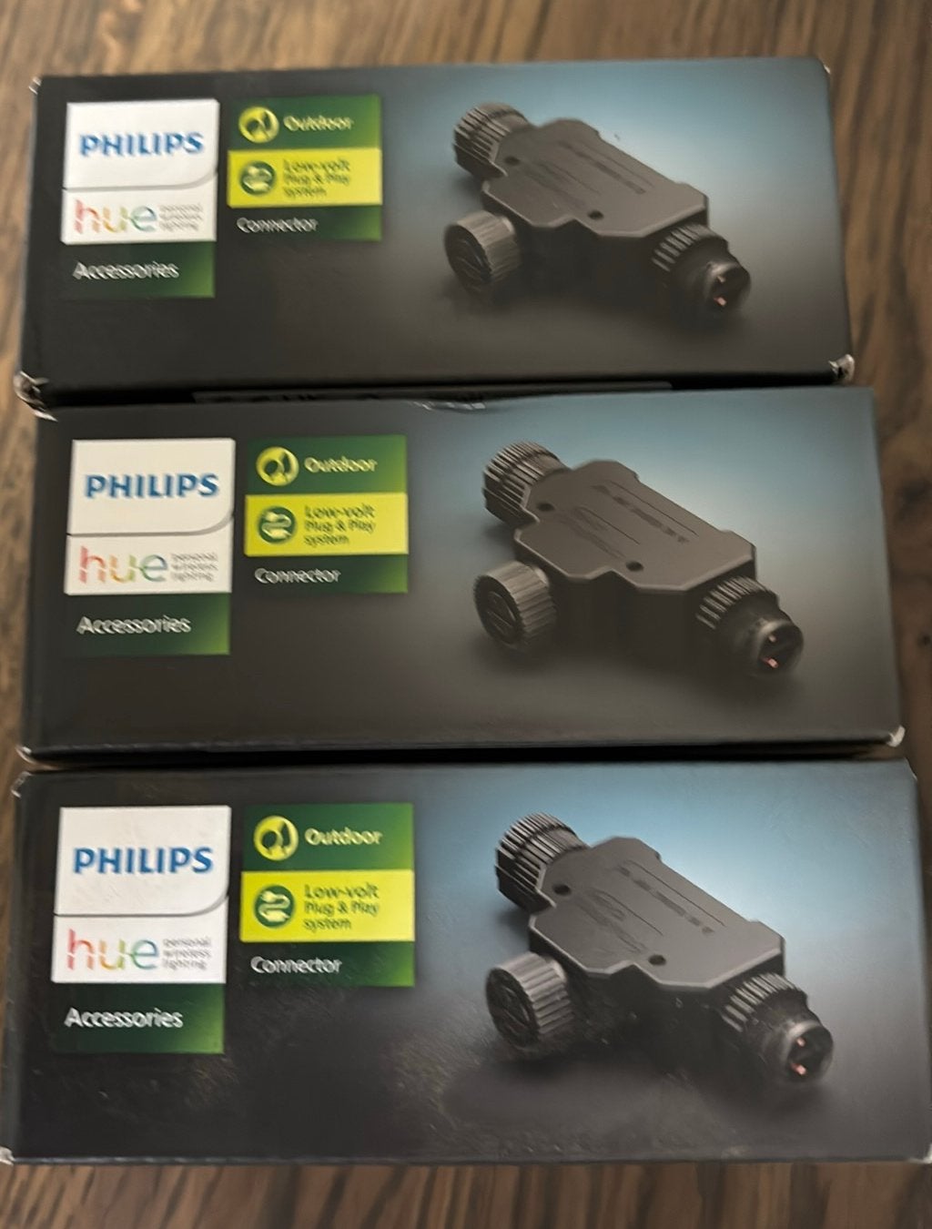 3x Hue T-connector voor laagspanning, Overige stijlen, Kunststof, Zwart, Nieuw