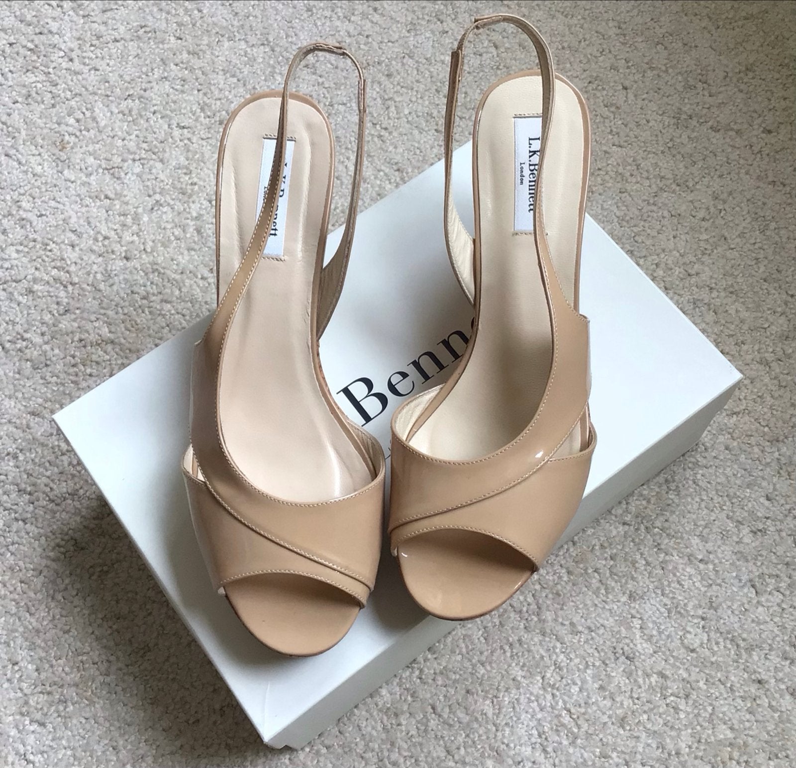 Nieuwe L.K. Bennett sleehakken - Maat 41, Verzenden, Nieuw, Beige, Sandalen of Muiltjes