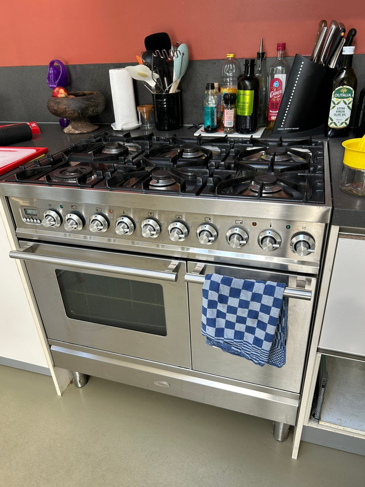 Boretti gasfornuis 6 pitten, 2 ovens, Witgoed en Apparatuur, Fornuizen, Ophalen, Gebruikt, 60 cm of meer, Gas