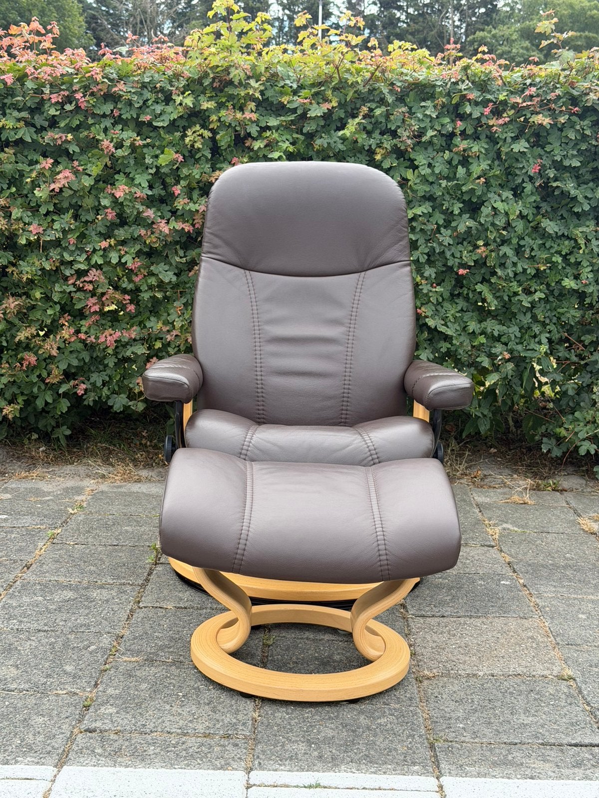 Stressless relax fauteuil met voetenbank, Ophalen, Zo goed als nieuw, Minder dan 75 cm, 50 tot 75 cm