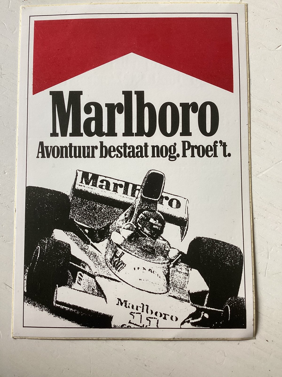 Sticker Marlboro Avontuur bestaat nog (racewagen), Verzenden, Zo goed als nieuw, Formule 1