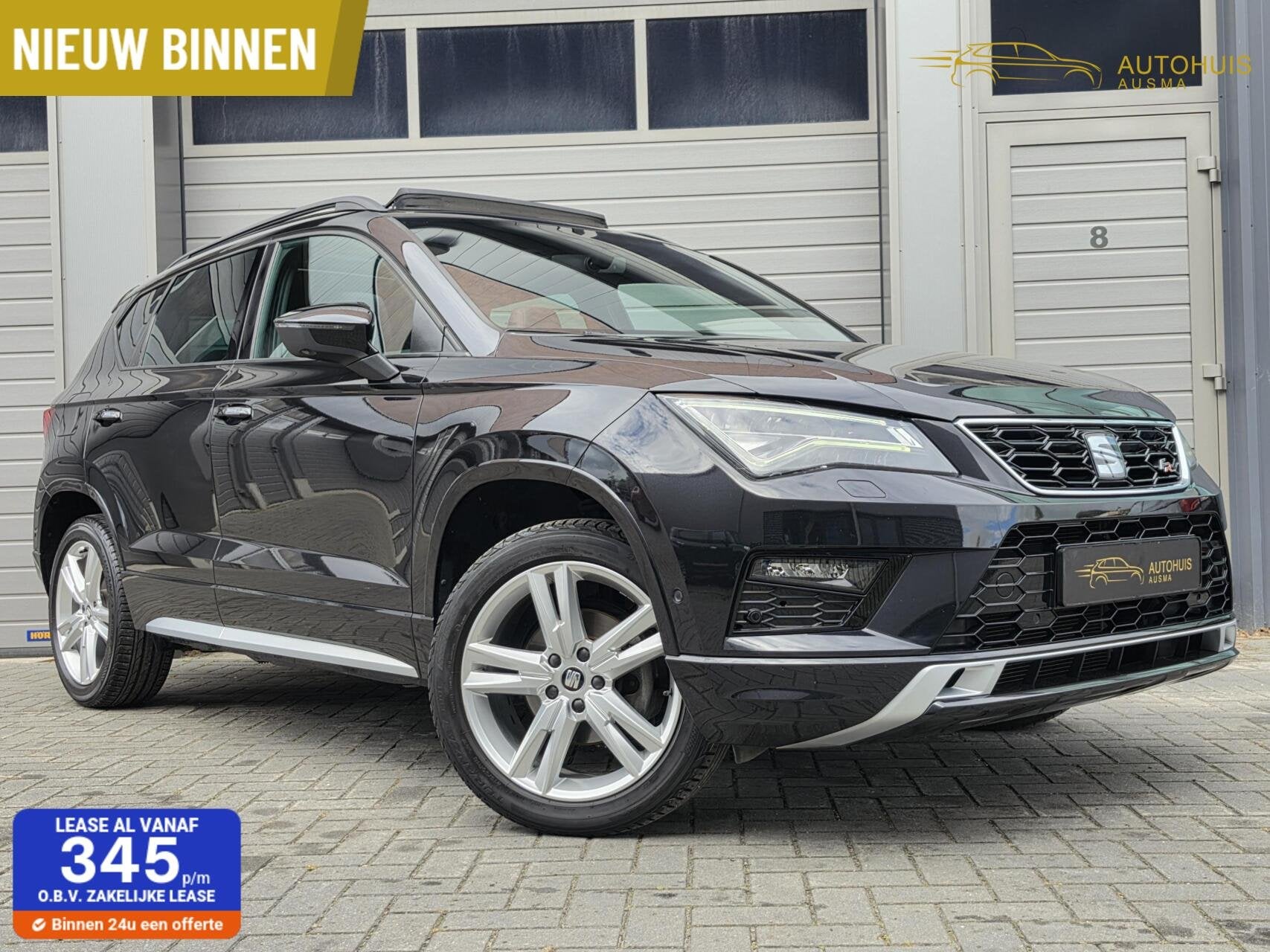 Seat Ateca 1.5 TSI FR ACC/Pano/Trekhaak/Virtual/Alcantara/Le, Auto's, Voorwielaandrijving, Dealer onderhouden, Zwart, 4 cilinders