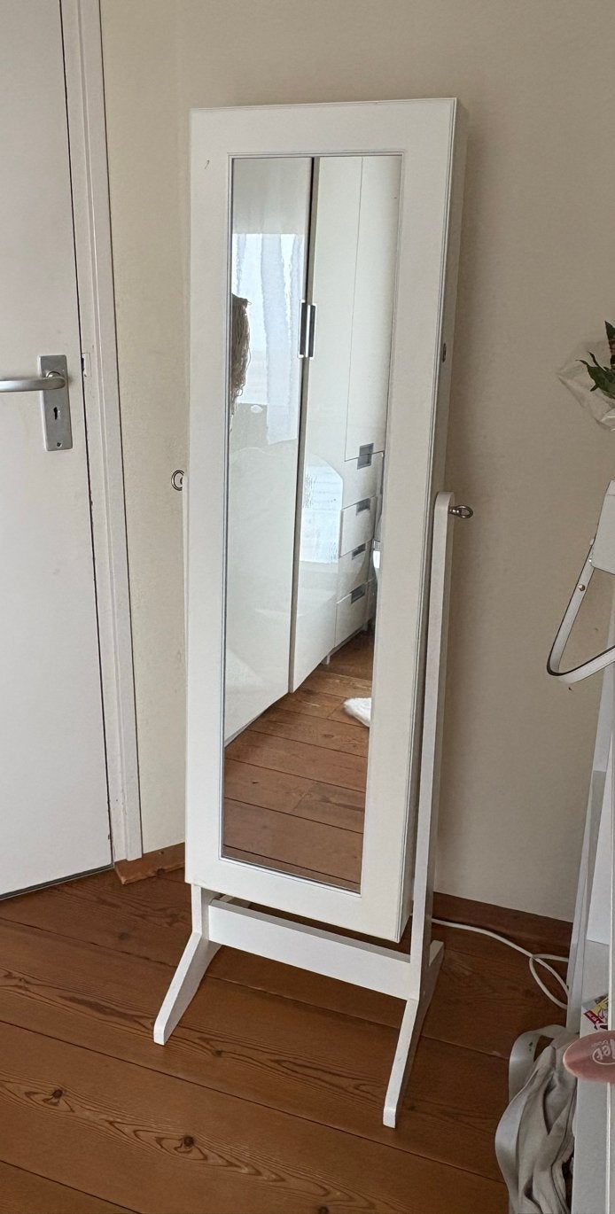 Witte sieraden spiegelkast, Ophalen, Minder dan 50 cm, Gebruikt, 100 tot 150 cm