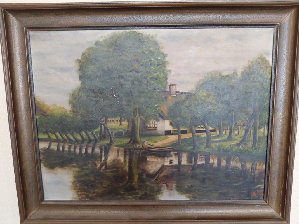Antieke schilderij 93 cm bij 73 cm, Ophalen