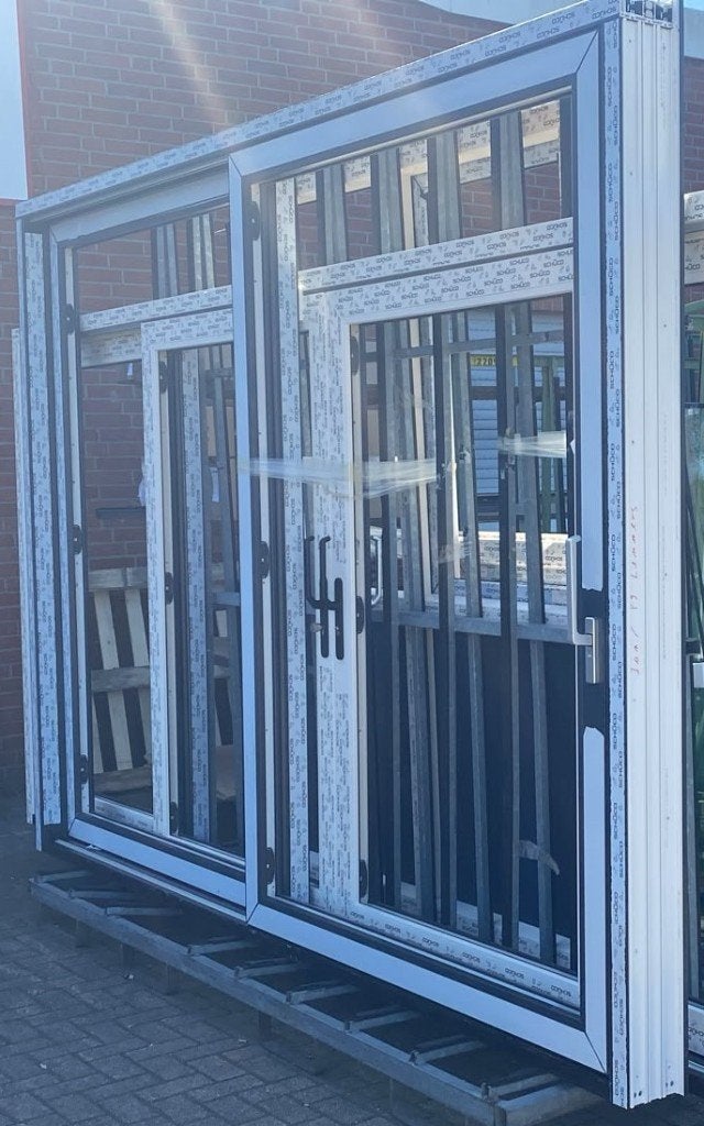 Schuifpui Schüco antraciet Bi en Bu 3610Bx 2490H, Ophalen, Kunststof, 225 cm of meer, Nieuw