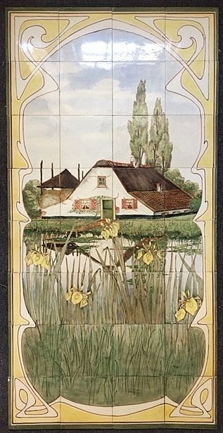 Antieke Tegels Tegel Tableau Holland Utrecht Jugendstil, Ophalen of Verzenden