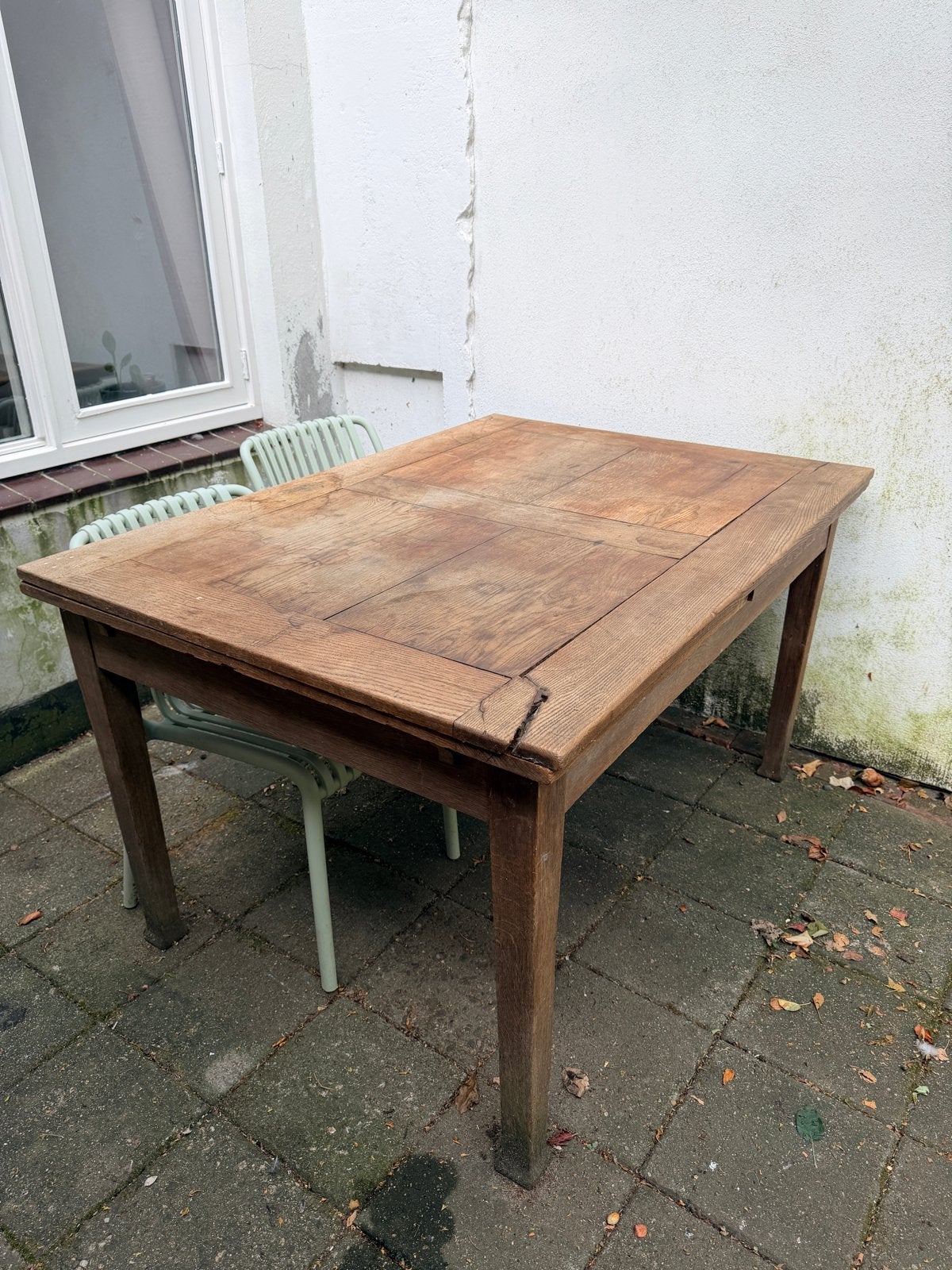 Gratis Uitschuifbare eettafel van hardhout, zsm ophalen!, Antiek en Kunst, Ophalen