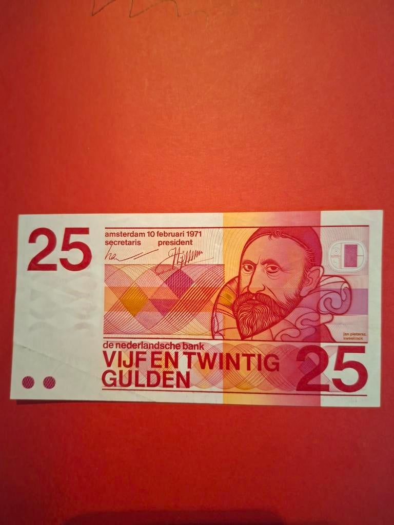 25 gulden Sweelinck uit 1971 in PR+, Postzegels en Munten, Bankbiljetten | Nederland, Ophalen of Verzenden, 25 gulden, Los biljet