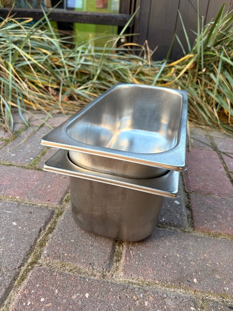 13 RVS bakken voor horeca of catering, Ophalen, Grijs, Overige materialen, Overige typen